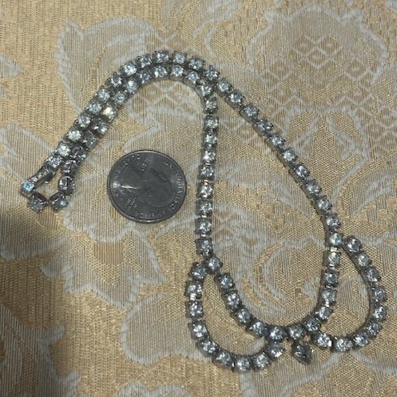 KRAMER Clear Rhinestone Black Tie Choker NECKLACE - Picture 8 of 10